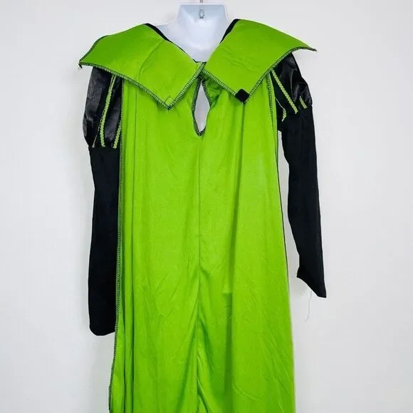 Wizard of Oz Wicked Witch Costume Girls M Green Black Hat Halloween - Picture 9 of 12